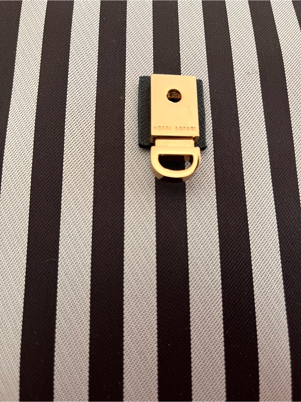 Henri Bendel Miss Bendel Top Handle Satchel Brown/White Striped NWT - Picture 13 of 14